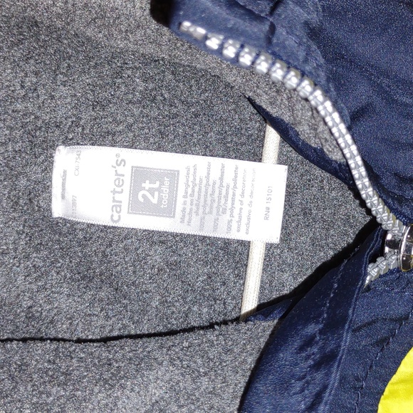 Carter's 2T toddler fleece lined jacket boy pockets hood hat full zipper - Picture 4 of 11